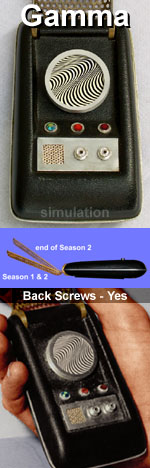 Star Trek TOS original "Gamma" dummy communicator prop details - HeroComm.com