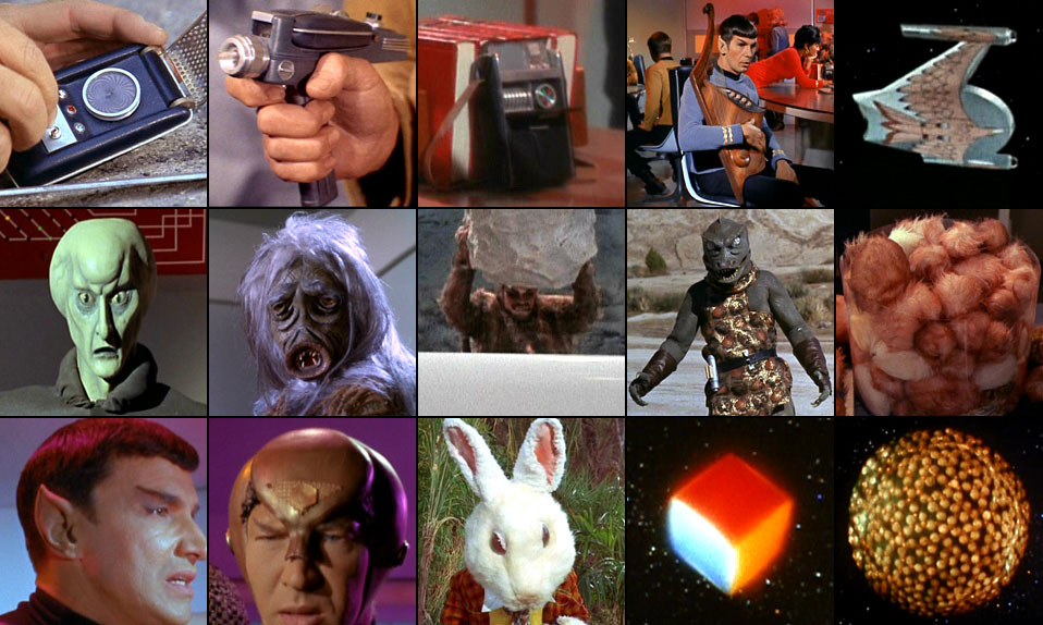Wah Ming Chang's work on Star Trek TOS: communicator, phaser, tricorder, Vulcan harp, Romulan ship, creatures, and more